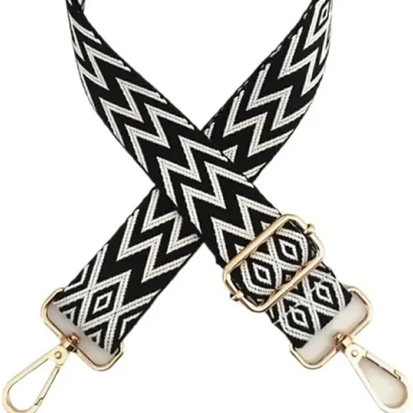 Shoulder Bag Strap Adjustable Replacement Accessory Black and White or Beige - Picture 8 of 12